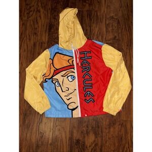 Disney Parks Hercules Windbreaker Zip Hood Nylon Jacket Adult Size L